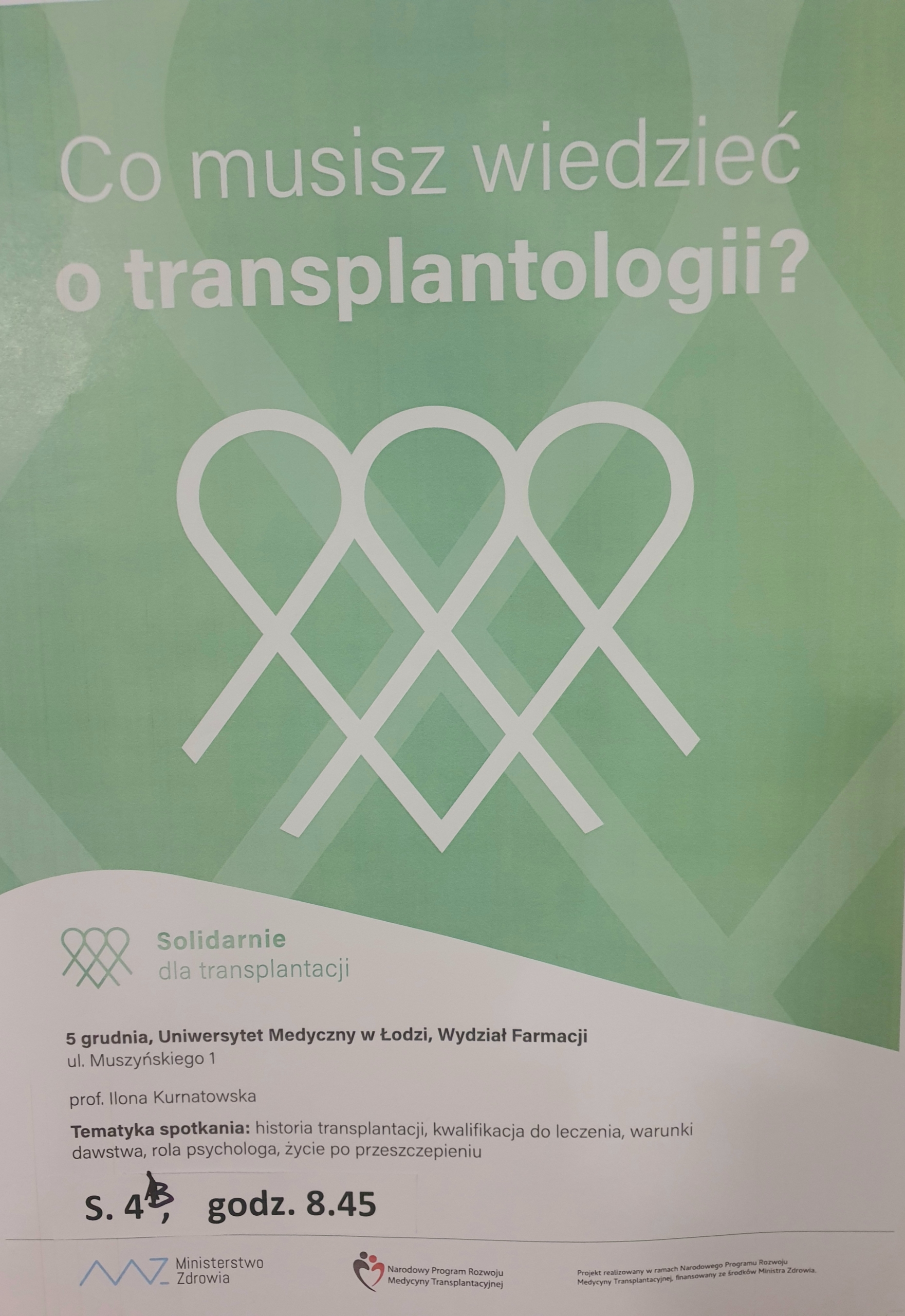 co musisz wiedzieć o transplantologii - plakat