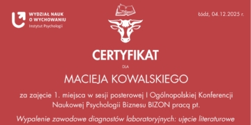 1 miejsce w sesji posterowej